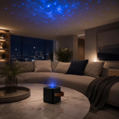 Portable Galaxy Star Projector – Compact Blue Nebula Ceiling Light for Bedroom, Living Room and Travel