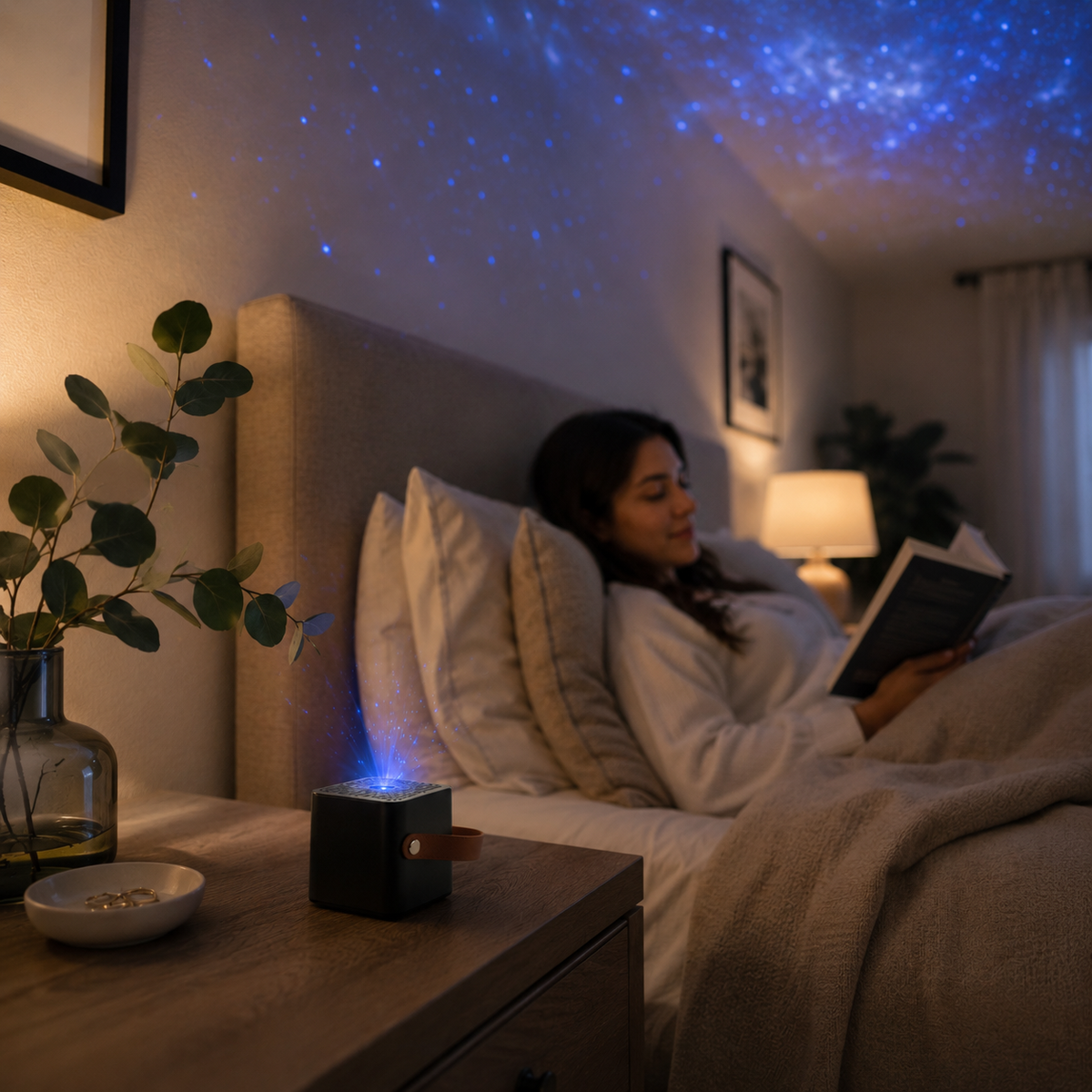 Portable Galaxy Star Projector – Compact Blue Nebula Ceiling Light for Bedroom, Living Room and Travel
