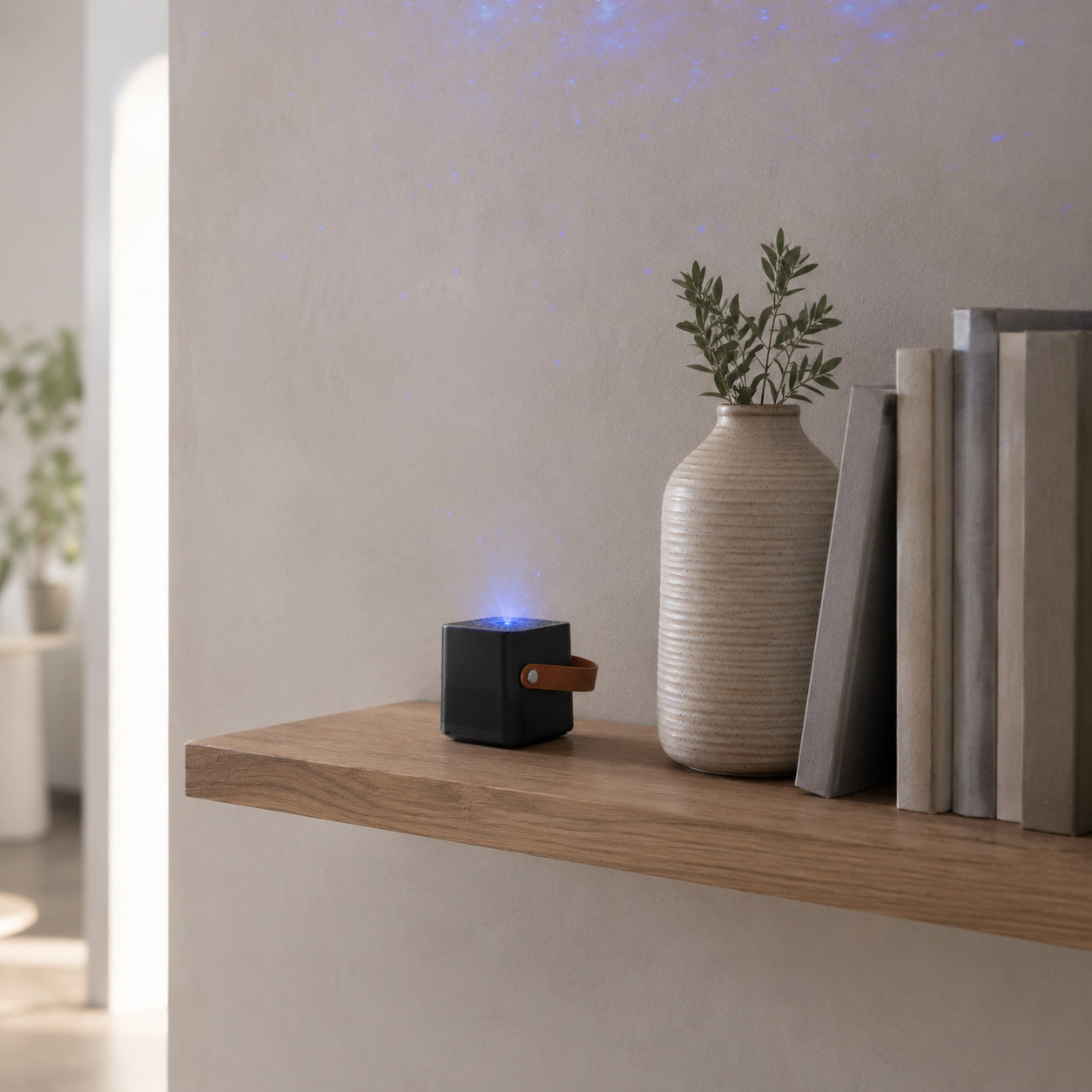 Portable Galaxy Star Projector – Compact Blue Nebula Ceiling Light for Bedroom, Living Room and Travel
