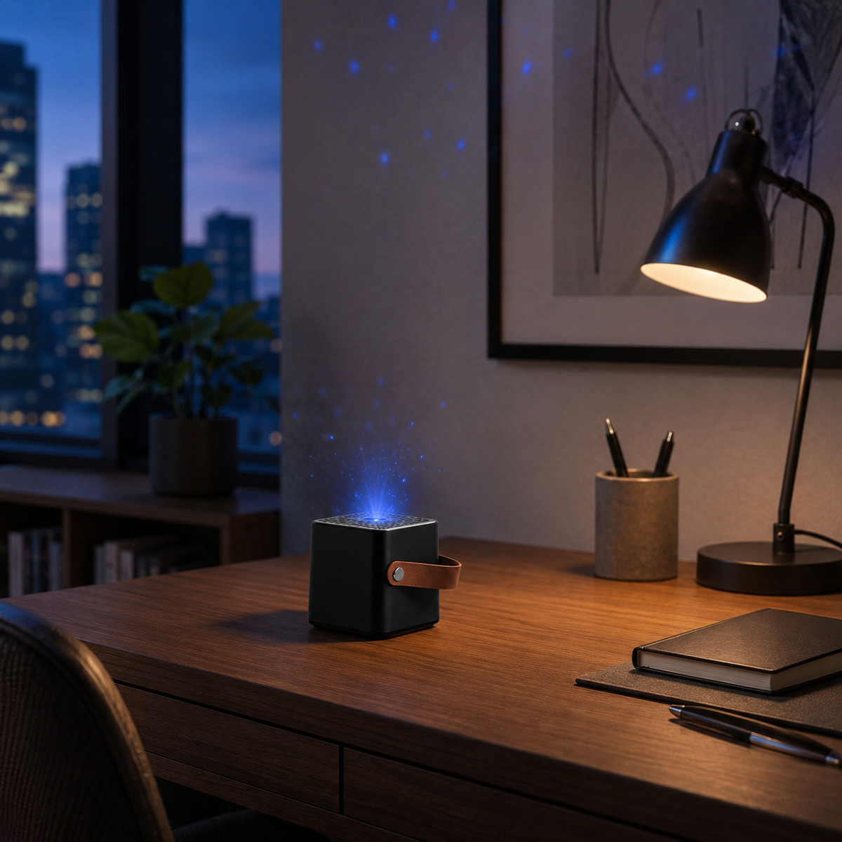 Portable Galaxy Star Projector – Compact Blue Nebula Ceiling Light for Bedroom, Living Room and Travel