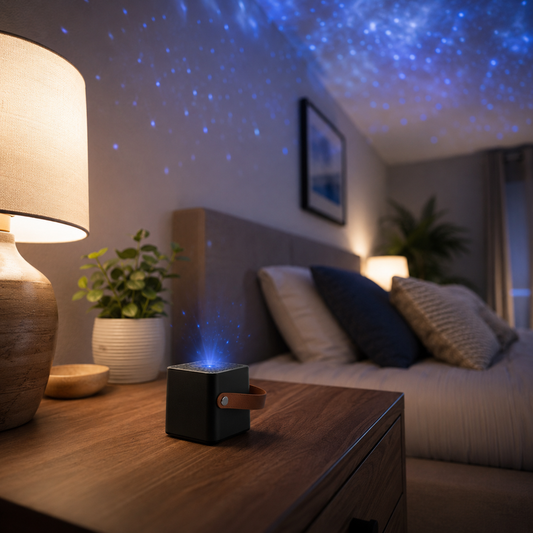 Portable Galaxy Star Projector – Compact Blue Nebula Ceiling Light for Bedroom, Living Room and Travel