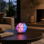 Geometric Prism Ambient Table Lamp – Pink and Blue Mood Light for Bedroom, Living Room and Reading Corner