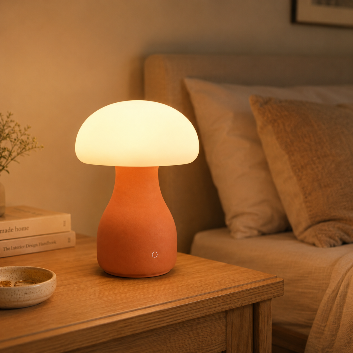 Mushroom Glow Touch Table Lamp – Warm Ambient Bedside Light for Bedroom, Living Room and Desk