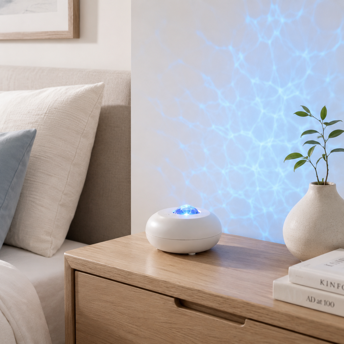 Blue Ocean Ripple Projection Lamp – Calming Water Wave Ambient Light for Bedroom, Living Room and Relaxing Spaces