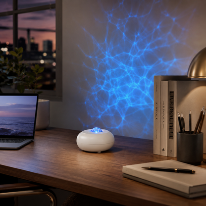 Blue Ocean Ripple Projection Lamp – Calming Water Wave Ambient Light for Bedroom, Living Room and Relaxing Spaces