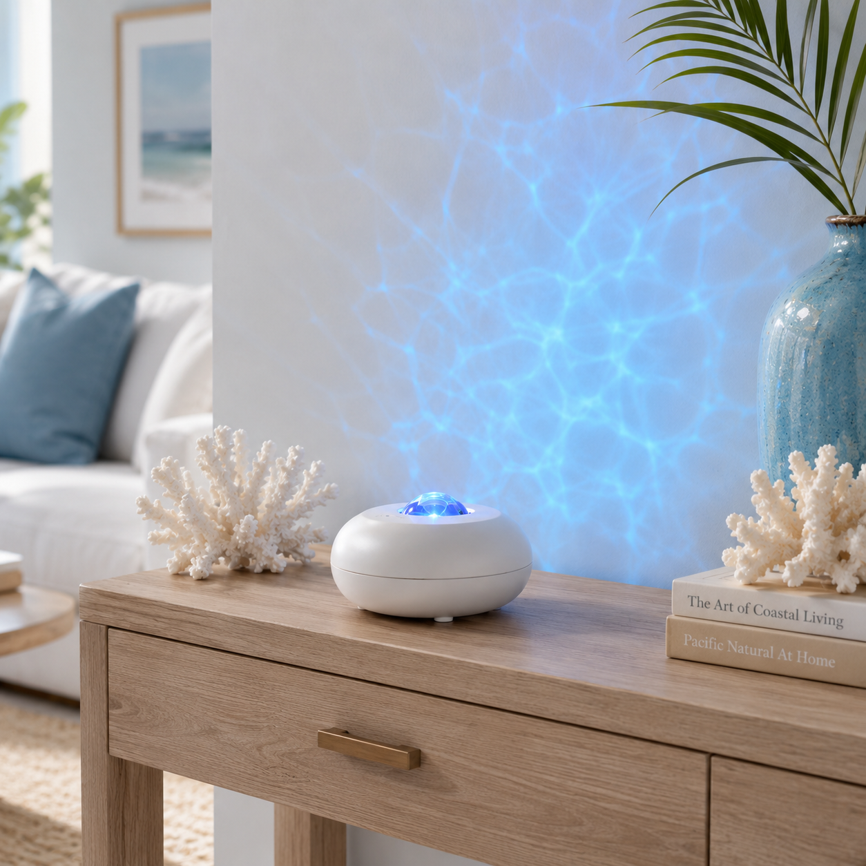 Blue Ocean Ripple Projection Lamp – Calming Water Wave Ambient Light for Bedroom, Living Room and Relaxing Spaces