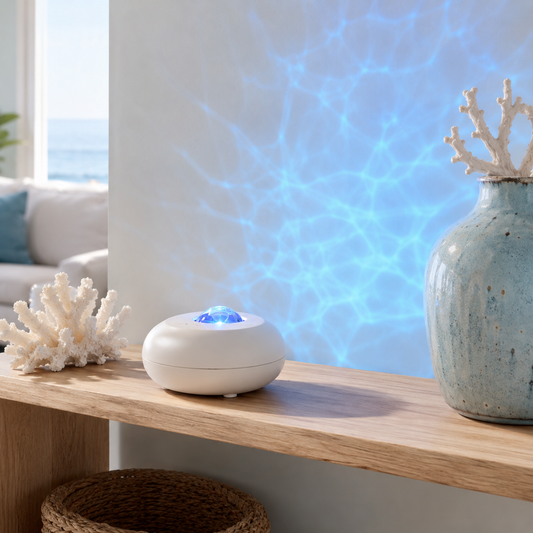 Blue Ocean Ripple Projection Lamp – Calming Water Wave Ambient Light for Bedroom, Living Room and Relaxing Spaces