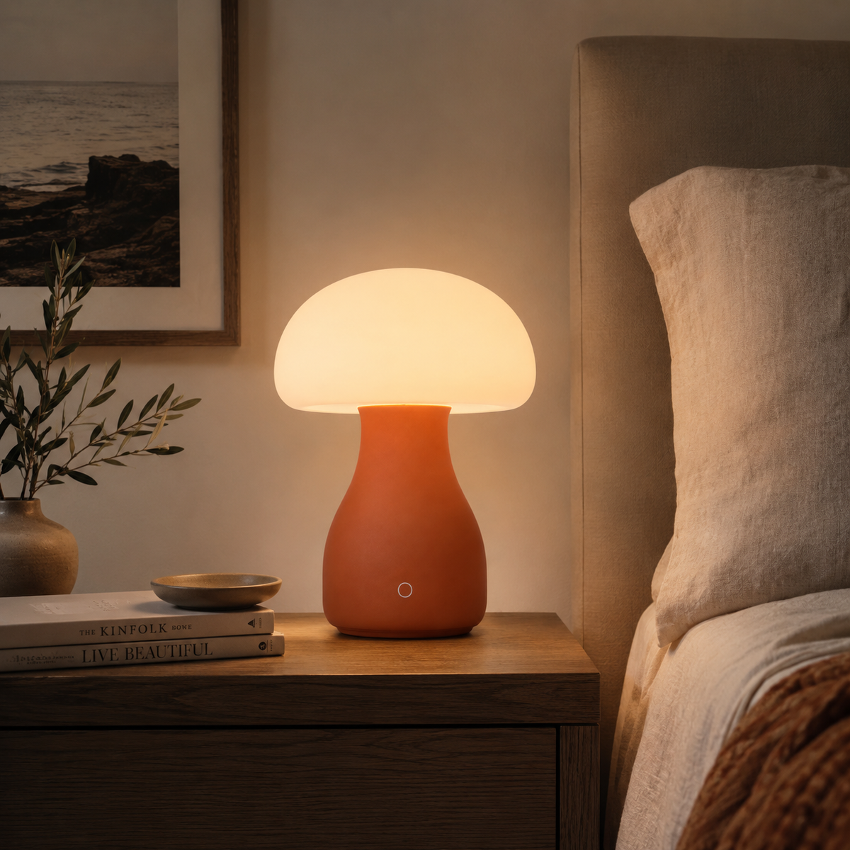 Mushroom Glow Touch Table Lamp – Warm Ambient Bedside Light for Bedroom, Living Room and Desk
