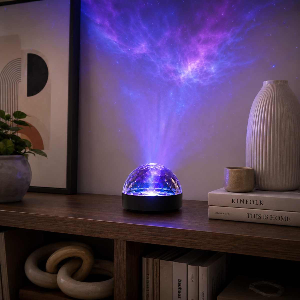 Faceted Dome Galaxy Projector – Purple Nebula Star Ceiling Light for Bedroom, Living Room and Kids’ Room