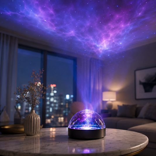 Faceted Dome Galaxy Projector – Purple Nebula Star Ceiling Light for Bedroom, Living Room and Kids’ Room