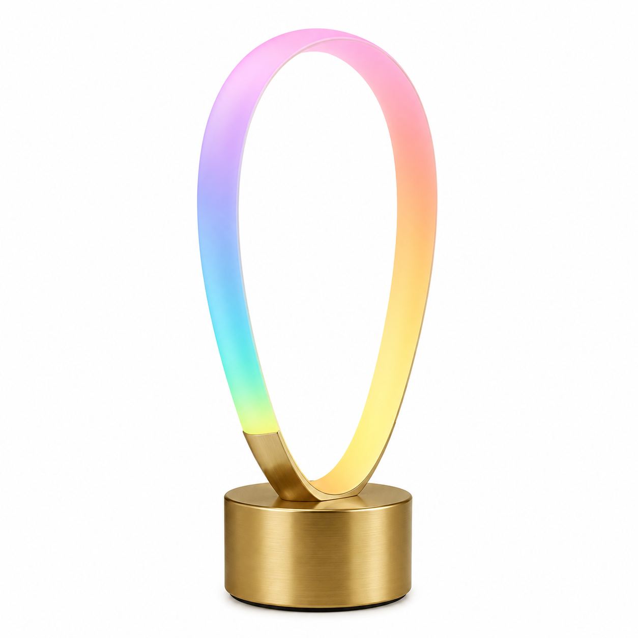 Modern Oval Gradient Ambient Table Lamp – Colorful Loop Mood Light for Bedroom, Living Room and Desk